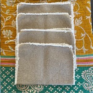 Set of 4 Mason Fringe Placemats from Pottery Barn - Soft Gray